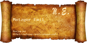 Metzger Emil névjegykártya