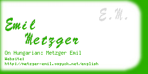emil metzger business card